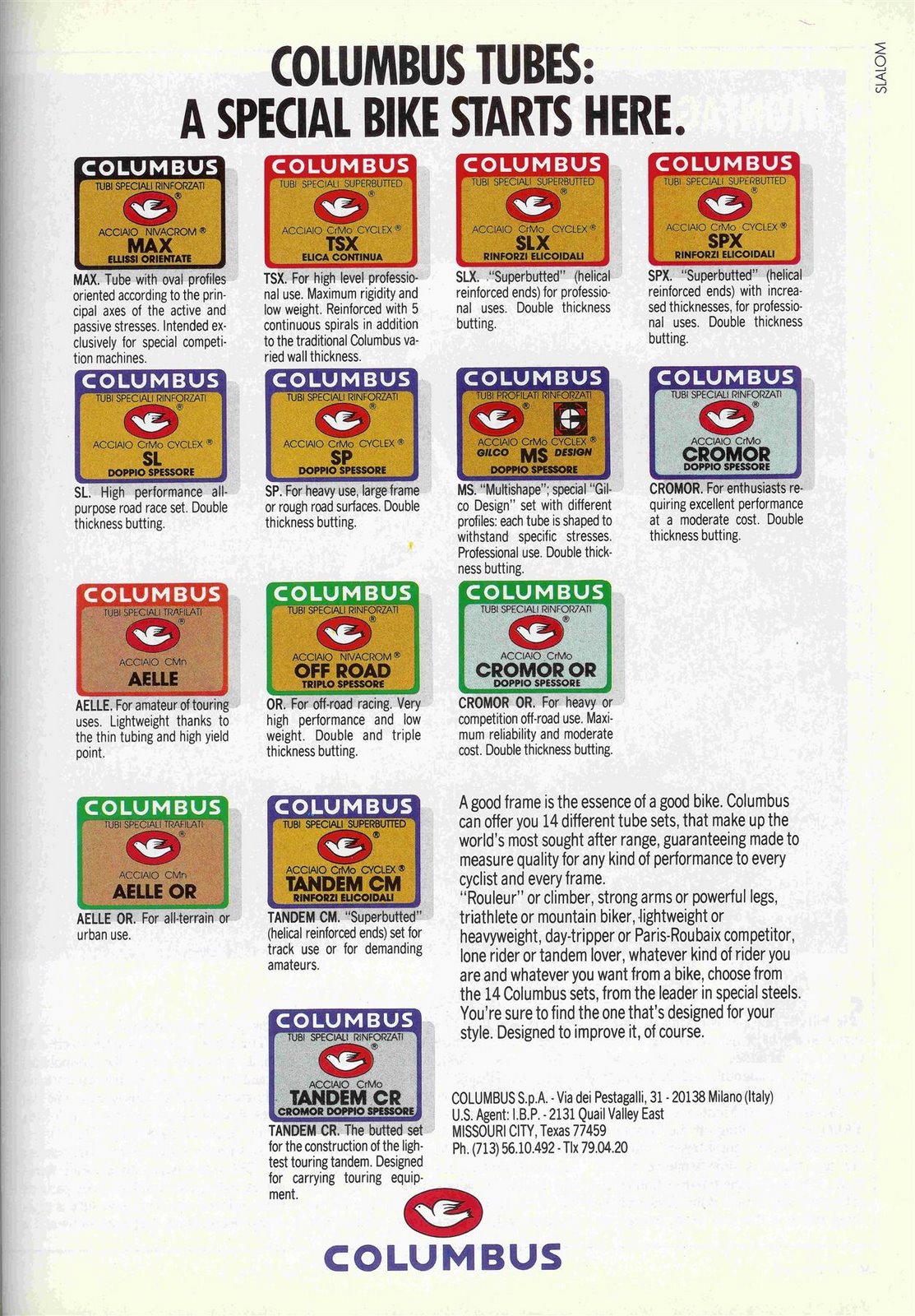 Columbus matrix tubing sale